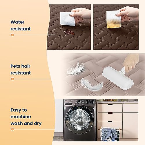 gogobunny 100% Double Sided Waterproof Dog Blanket Soft Pet Bed Cover Reversible Protect Furniture Couch Sofa Car for Puppy Cat Kids (Dark Chocolate/Light Chocolate, 82x82 Inch (Pack of 1)) - color: Dark Chocolate/Light Chocolate, size: 82x82 Inch (Pack o