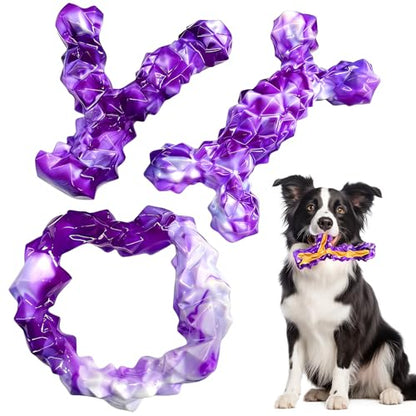 WOWBALA Tough Dog Chew Toys for Aggressive Chewers - Bacon Flavored, Suitable for Small Medium Large Dogs