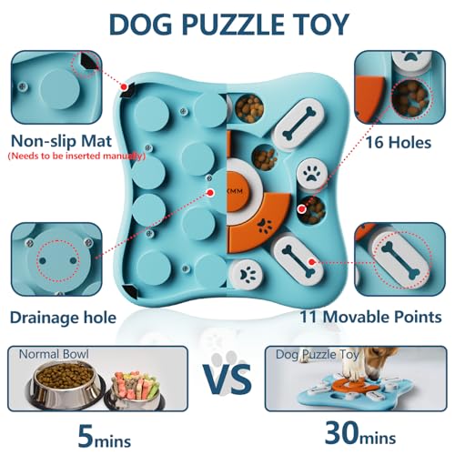 FOXMM Interactive Dog Puzzle Toy - Treat Dispensing Dog Enrichment Toys to Keep Them Busy, Squeaky Cognitive Training & Mental Stimulation, Fun Slow Feeder, Ideal Gifts for Dogs, Puppies, Cats - style: S-Level 2