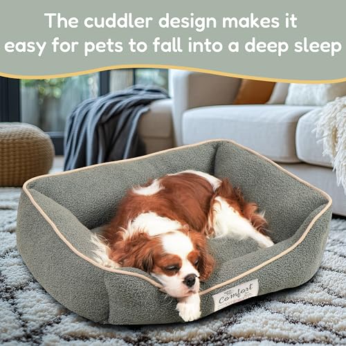 FluffyDream Small Dog Bed, Super Soft Pet Bed Furniture, Suitable for Dogs Up to 30lbs, 24'' x 20'', Sage - color: Sage