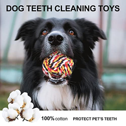 Dezzer 6 Pack Dog Chew Toys for Aggressive Chewers Large Breed, XL Cotton Dog Rope Balls, Indestructible Dog Toys with Tough Twisted for Large Medium Dogs, Dental Teething Ball for Puppy Small Dogs