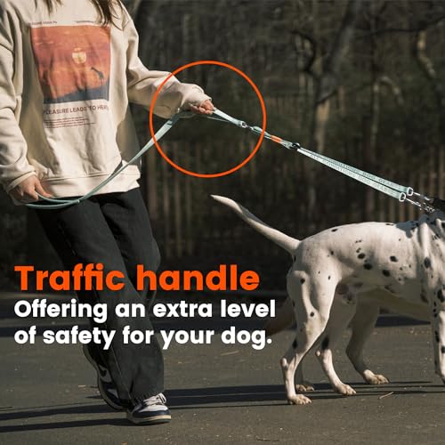 Double Dog Leash, No Tangle 360° Swivel, Adjustable Two Padded Handles, Double Clip Dog Leash Coupler Splitter Breeds (Black, 4/5'' x 4.8 FT, Ultralight) - color: Black, size: Pro M/L Handle