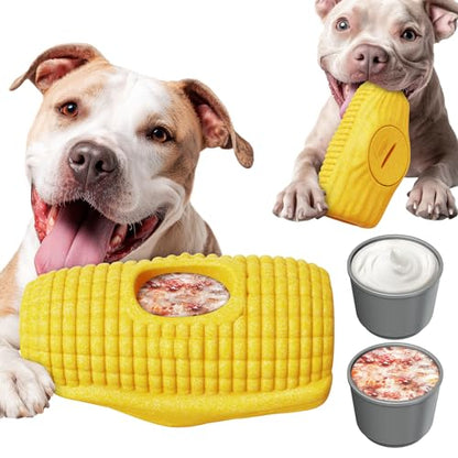 BSISUERM Interactive Dog Toys for Aggressive Chewers, Indestructible Dog Chew Corn Stick Enrichment Toy for Large Medium Dogs, Frozen Dog Treat Holder for Boredom to Keep Them Busy, Reduce Anxiety