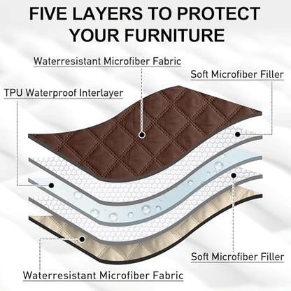 NICETOWN Pet Bed Cover Dog Blanket for Sofa and Furniture Waterproof Large Dog Crate Bed, Mat Reusable Pads Extra Large Puppy Pad, 1 Piece, 82" W x 102" L, Chocolate/Sand - color: Chocolate/Sand, size: 102"L x 82"W x 0.15"Th