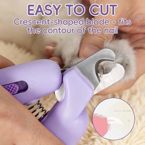 Dog Nail Clippers,Dog Nail Trimmers for Small Medium Dogs and Cats - Professional Grooming Tool with Safety Lock, Sharp Stainless Steel Blade Prevents Splitting, Includes Nail File (Purple-mini) - size: Purple-mini