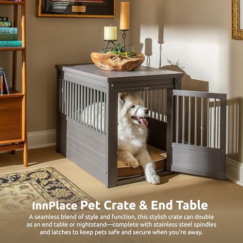 New Age Pet ecoFLEX Pet Crate/End Table, Large, Grey - color: Grey, size: 35.4"L x 24.0"W x 28.0"H