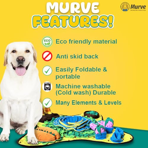 Snuffle Mat for Dogs Large Size 28.7 X 28.7 in. Tire Your Dogs Out Activity Mat for Boredom and Stimulation, Higher Entertainment Value for Large, Medium, Small Puppies