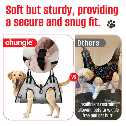 Dog Grooming Hammock for Dogs – Dog Restraint for Nail Trimming with Pet Nail Clipper – Dog Sling for Grooming, Dog Hammock for Nail Cutting & Grooming Harness(Legs Spacing:15-18.5” )/Max W:85lb) - size: XL ((Leg Spacing: 15-18.5")) / ((Max W: 85 Pound))