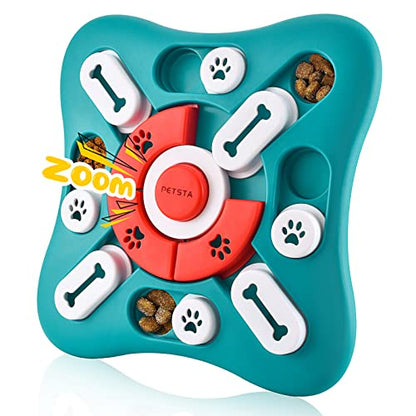 PETSTA Dog Puzzle Toys, Treat Dispensing Dog Enrichment Toys for IQ Training and Brain Stimulation, Interactive Mentally Stimulating Toys as Gifts for Puppies, Cats, Dogs - color: Green