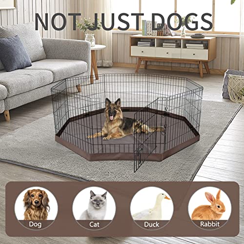 NEZUC Foldable Metal Dog Exercise Playpen Gate Fence Dog Crate 8 Panels 36 Inch Height Puppy Kennels with Bottom Pad for Animals Outdoor Indoor (with Bottom pad, 8 Panels 36" H) - size: 36"H, style: Playpen+Bottom Pad
