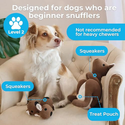 Dog Toys Plush with Squeaky & Treat Hiding Features - Mental Stimulation Enrichment Toy for Large Breed Dogs - Machine Washable Slow Feeder to Keep Dogs Busy，Joey Pouch - color: Joey Pouch-1