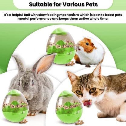 SunGrow Puppy, Small Dog Breeds, and Cat Treat Ball, Slow Pet Feeder, Boredom Buster, Adjustable Food Dispenser, Ends Naughty Chewing and Bloat, Encourages Exercise, Interactive Puzzle Feeder, 4.6” - color: Green