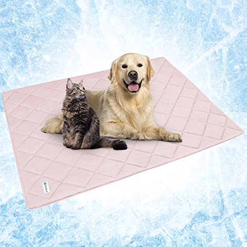PetAmi Premium Cooling Dog Blanket | Lightweight Fluffy Pet Throw Blanket Bed Cover for Dogs, Cat, Puppies | Pet Blanket Furniture Protector Couch Sofa | Reversible Fuzzy Cozy | 90x90, Pink - color: Pink, size: Queen (90x90)