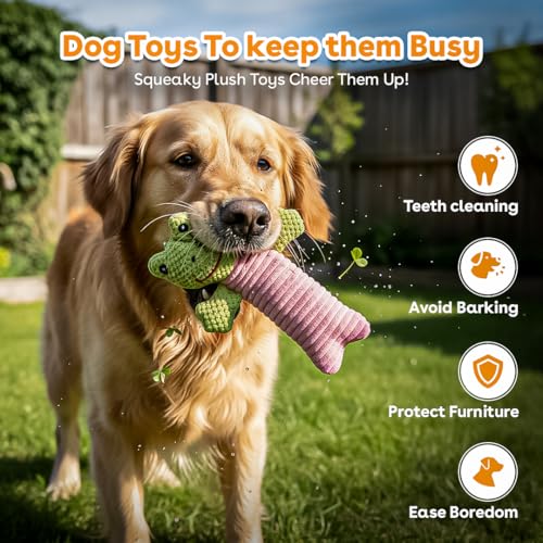 NatureTailsPaw Soft Dog & Cat Toy – Cute Squeaky Interactive Chew Toy for Puppies & Kittens, Durable Plush Teething Toy for Small, Medium & Large Breeds (Frog) - color: Frog