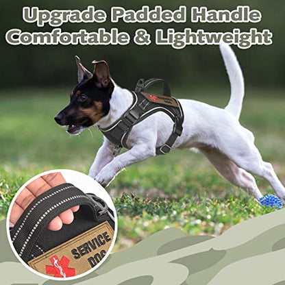 Tactical XS Dog Harness, Military Service Dog Vest with Vertical Handle, No Pull Outdoor Training Small Puppy Vest Chihuahua Harness (Black, XS) - color: Black