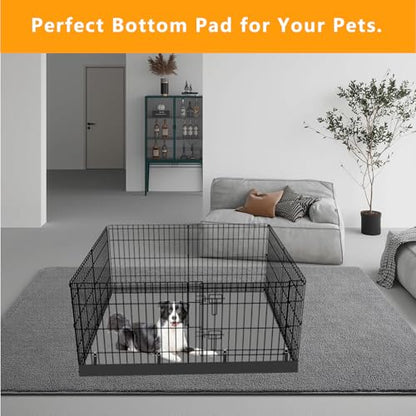 Dog Playpen Square Bottom Pad Fits for 48 Inch 8 Panels Metal Exercise Pet Playpen, Dog Crate Pad Puppy Playpen Pad, Elastic Buckles Connections.(Note: Playpen Not Included) -PureBlack - color: PureBlack