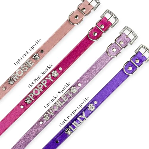 Rhinestone Dog Collar | Light Pink Sparkle | Personalized Dog Collar | Rose Gold Dog Collar | Size XXS- XXL