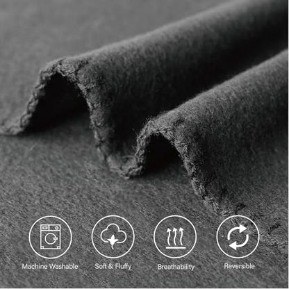 ZYFZCYBL Fleece Throw Blankets Lightweight Warm Soft Cozy Pet-Friendly Bulk Fleece Throw Blanket Solid for Home Bed, Sofa，Office,Gifts, Couch (Pack of 6-50 x 60 inch，Black) - color: Black