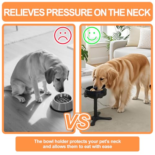 Adjustable Dog Bowl Stand Raised Bowl with 3 Heights Tilted Feeding Stand Elevated Stand for Dog Bowls Adjusts to 5.5",9.45",13.2" Non-Slip for Small Medium Large Dogs - color: Dog Bowls