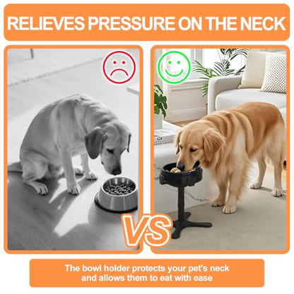 Adjustable Dog Bowl Stand Raised Bowl with 3 Heights Tilted Feeding Stand Elevated Stand for Dog Bowls Adjusts to 5.5",9.45",13.2" Non-Slip for Small Medium Large Dogs - color: Dog Bowls
