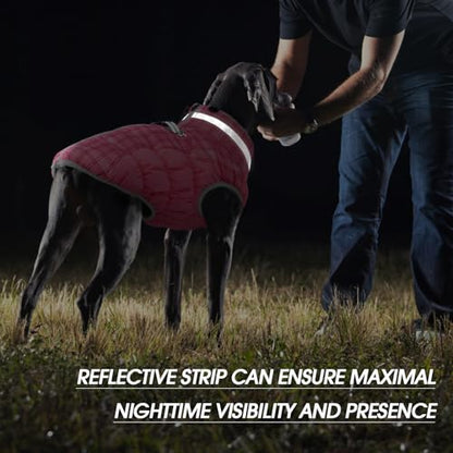 FUAMEY Dog Coat for Small Dogs,Waterproof Dog Winter Jacket with Harness Built in Puppy Cold Weather Coats Reflective Pet Vest with Zipper Warm Fleece Dogs Snowsuit Windproof Rose Plaid XS - color: Rose Plaid, size: XS(chest:14in)