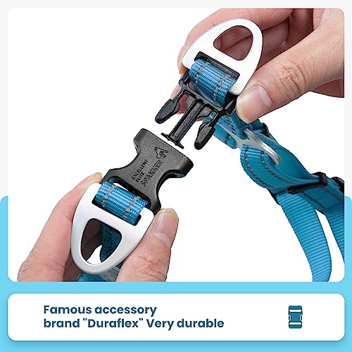 EXCELLENT ELITE SPANKER No Pull Dog Harness Adjustable Nylon Step-in Easy Pet Vest Chest Strap with Reflective and Leash Ring for Small Medium Large Breed Dogs Training Walking(Light Blue-L) - color: Light Blue, size: L