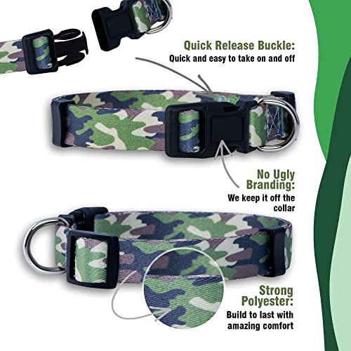 Native Pup Camo Dog Collar (Medium, Green) - color: Green, size: Medium (Pack of 1)