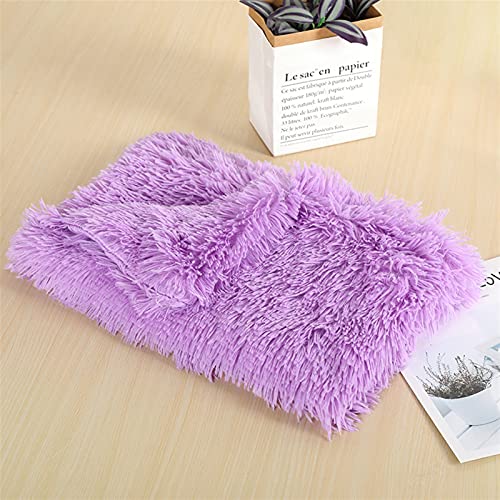 Pet Faux Fur Calming Blanket Soft Dog Cat Protector with Two-Side Fur, Thick Shaggy Bed Throws Pet Blankets Soft Fuzzy Microfibe Cat Throw Bed Couch Washable 22"x14" Inch Purple - color: Purple, size: 22"x14" Inch