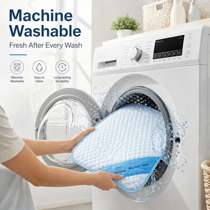 Pet Cooling Mat for Dogs & Cats – Ice-Silk Breathable Washable Foldable Cooling Blanket, Durable Portable Non-Slip Dog Bed for Crate, Kennel, Car & Outdoor Use, Blue 39.4 x 27.6in Large - size: Large