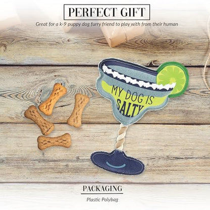 Pavilion Gift Company - Salty - 11" Canvas Rope Dog Toy Chew Tug of War Margarita Alcohol Best Friend Dog Doggy Puppy K9 Gift