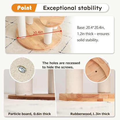 Modern Cat Tree for Large Cat, 57-Inch Tall Cat Tower with Scratching Post for Indoor Cats, Multi-Level Cat Condo with Hand-Woven Cat Bed and Acrylic Bowl Easy to Clean (Y909) - color: Brown Y909