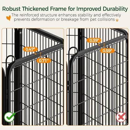 Yaheetech Dog Playpen Outdoor, 32 inch 8 Panels Dog Pen Indoor Heavy Duty Puppy Exercise Pen Metal Pet Fence for RV Camping/Yard/Garden - size: 32"