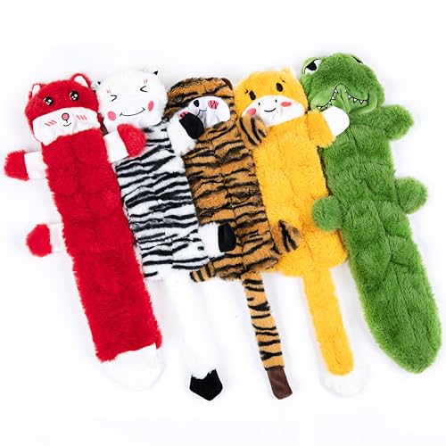 Nocciola 5 PCS No Stuffing Crinkle Dog Squeaky Toys, Durable Dog Toys for Tug of War, Tough Dog Toys for Aggressive Chewers to Keep Them Busy - style: 5 Pcs Multi-squeakers