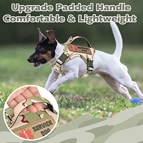 Tactical Small Dog Harness for Puppy, No Pull Military Service Dog Vest with Vertical Handle, Outdoor Training Small Puppy Vest Chihuahua Harness (Desert Green, XS) - color: Desert Green