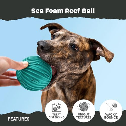 Barkbox Sea Foam Reef Ball Treat Dispensing Toy for Large Dogs, Perfect for Fun-Filled Stimulation and Interactive Playtime - style: Sea Foam Reef Ball