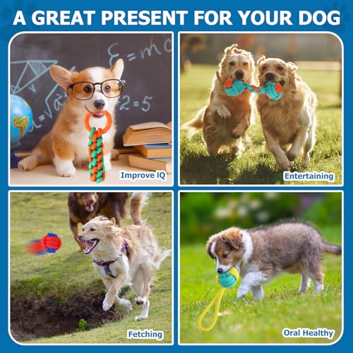 Aitmexcn Dog Rope Toys for Medium and Small Aggressive Chewers, 6 Pack Heavy Duty Puppy Toys for Large, Dental Cleaning Chew Toys, Tug Toy for Boredom, 100% Cotton Indestructible Pet Toy - style: 6PCS S/M Rope Toys