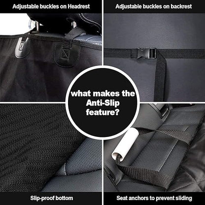 Dog Seat Cover Cars Trucks SUVs, Thick 600D Heavy Duty Pets Car Seat Cover, Waterproof & Wear-Resistant Durable Nonslip Backing & Hammock Convertible, Black, 2 Pack - color: black, size: 2 PCS