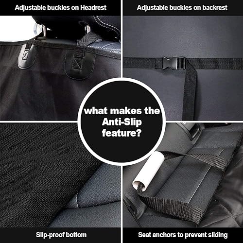 Dog Seat Cover Cars Trucks SUVs, Thick 600D Waterproof Pet Car Seat Cover Dog, Heavy Duty & Wear-Resistant Durable Nonslip Backing with Side Flaps, Scratchproof Dog Front Seat Cover - color: black, size: 1 PCS