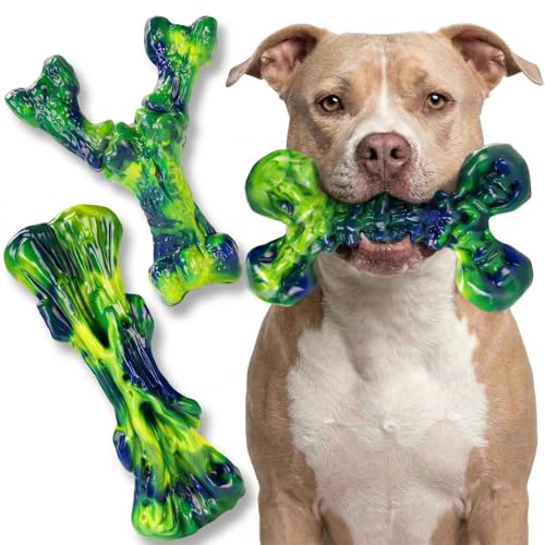 Kseroo Indestructible Dog Toys for Aggressive Chewers: 3-Pack Peanut Butter Flavored Hard Nylon Dog Chew Toys for Medium & Large Dogs(25-90lbs), Super Chewer Dog Bones Toys to Keep Them Busy, Green - color: 3PC-Peanut Butter-Green
