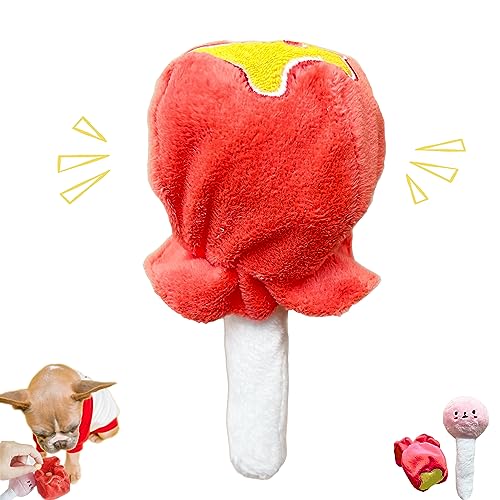 Lollipop Squeaky Parody Plush Dog Toys Hide and Seek Interactive Puzzle Chew Treat Hiding Brain Stimulating Cute Funny Foraging Toy for Small, Medium and Large Dogs