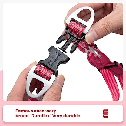 EXCELLENT ELITE SPANKER No Pull Dog Harness Adjustable Nylon Step-in Easy Pet Vest Chest Strap with Reflective and Leash Ring for Small Medium Large Breed Dogs Training Walking(Red-L) - color: Red, size: L