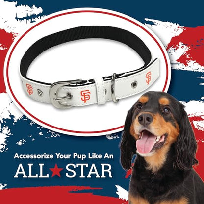 MLB Dog Collar SAN Francisco Giants New Signature PRO PVC-Leather Premium Pet Collars Extra Tough & Durable! Super Stylish! Size: Medium Adjustable 16-20" Length x 1" Width - color: San Francisco Giants, size: Medium