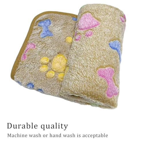 1 Pack 3 Blankets Super Soft Fluffy Premium Fleece Pet Blanket Flannel Paw Printed Throw for Dog Puppy Cat (Medium 30x20'', Purple, Pink, Brown) - color: Purple, Pink, Brown, size: 30x20 inch(Pack of 3)