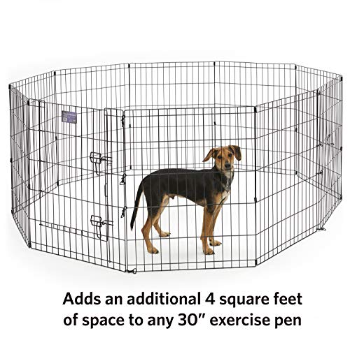 MidWest Homes for Pets Universal Pet Playpen 2-Panel Extension Kit | Fits Metal 30-Inch Dog Pens | Kit Measures, 24x30 Inch (Pack of 2) - color: Black, size: 30H-Inch Pen Extension Panel