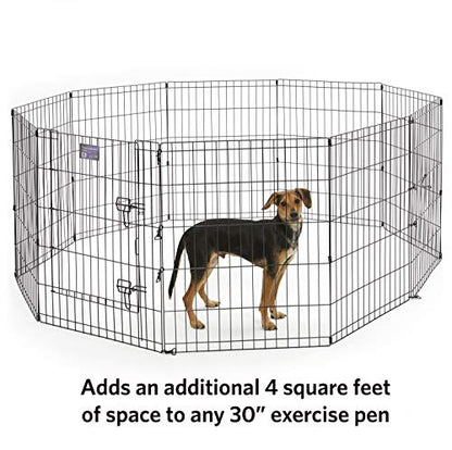 MidWest Homes for Pets Universal Pet Playpen 2-Panel Extension Kit | Fits Metal 30-Inch Dog Pens | Kit Measures, 24x30 Inch (Pack of 2) - color: Black, size: 30H-Inch Pen Extension Panel
