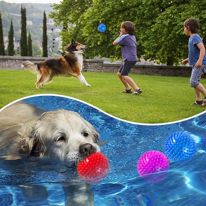 4 Pack 4.5” Squeaky Dog Balls for Large and Medium Dogs, Spiky Dog Toy Balls for Aggressive Chewers - color: Large Set of 4