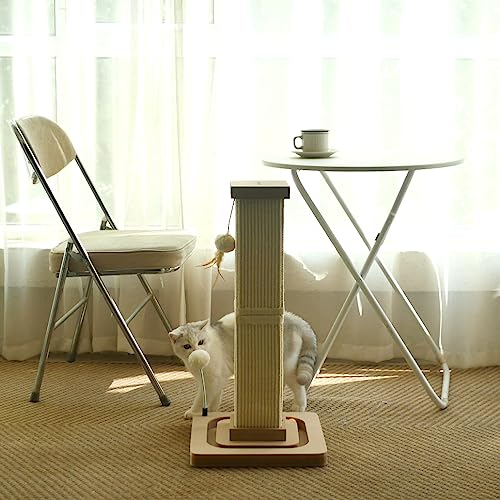 LIFLIX 27" Cat Scratching Post, Sisal Cat Scratcher with Interactive Track Balls and Hanging Balls, Vertical Scratching Posts for Indoor Cats and Kittens