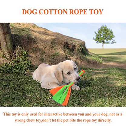 ASOCEA 3 Pack Dog Rope Toys Dog Flirt Pole Replacement Toys Pet Interactive Cotton Chew Toys Chase and Tug for Small Medium Dogs Puppies Breed Chewers … - color: Green+Yellow
