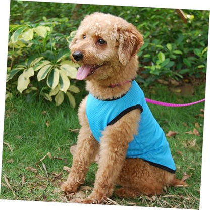 Amosfun Breathable Pet Vest Mesh Cooling Dog Shirt Blue S Lightweight Sleeveless Puppy Clothes for Summer Outdoors