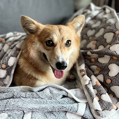 1 Pack 3 Puppy Blankets Super Soft Warm Sleep Mat Grey Cute Print Blanket Fluffy Fleece Pet Blanket Flannel Throw Dog Blankets for Small Dogs Puppy Dogs Fluffy Cats,Love-Small(23"x15") - color: Love/Series, size: Small(23"x15")